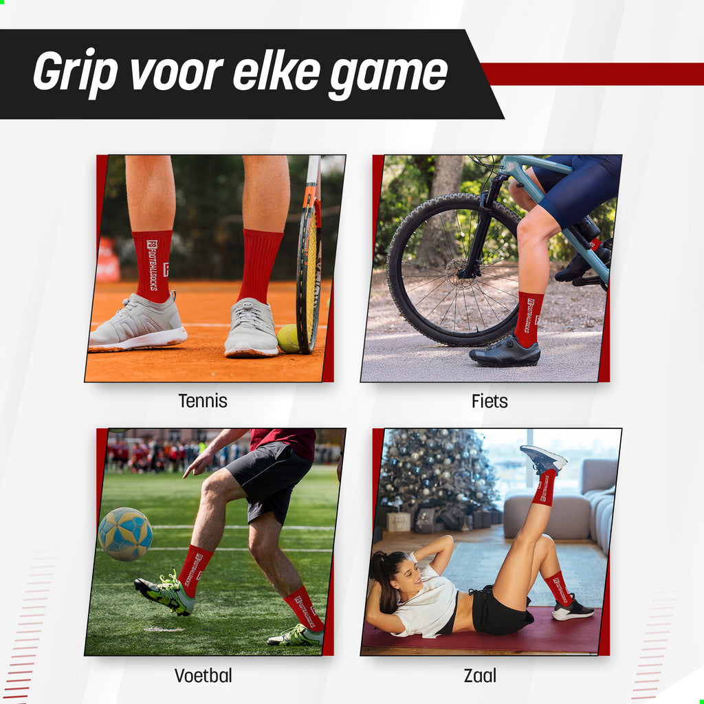 Onixo Rode Gripsokken Met Print