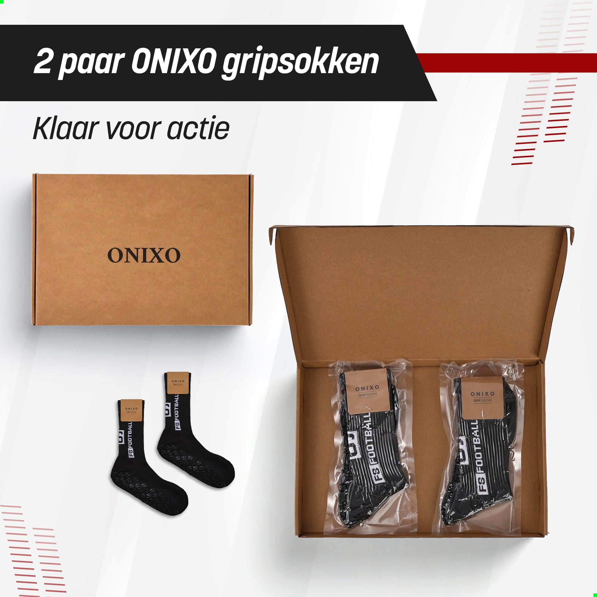 Onixo Zwarte Gripsokken Met Print