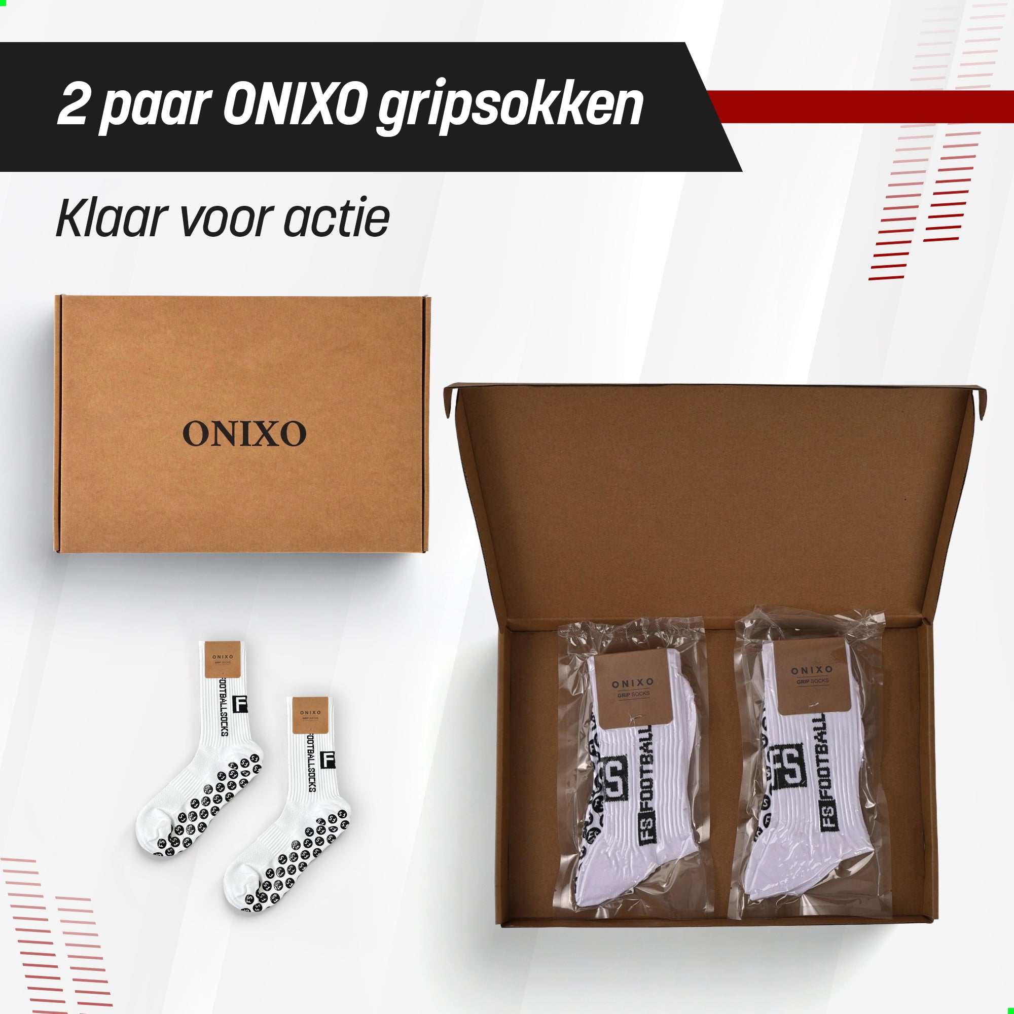 Onixo Witte Gripsokken Met Print