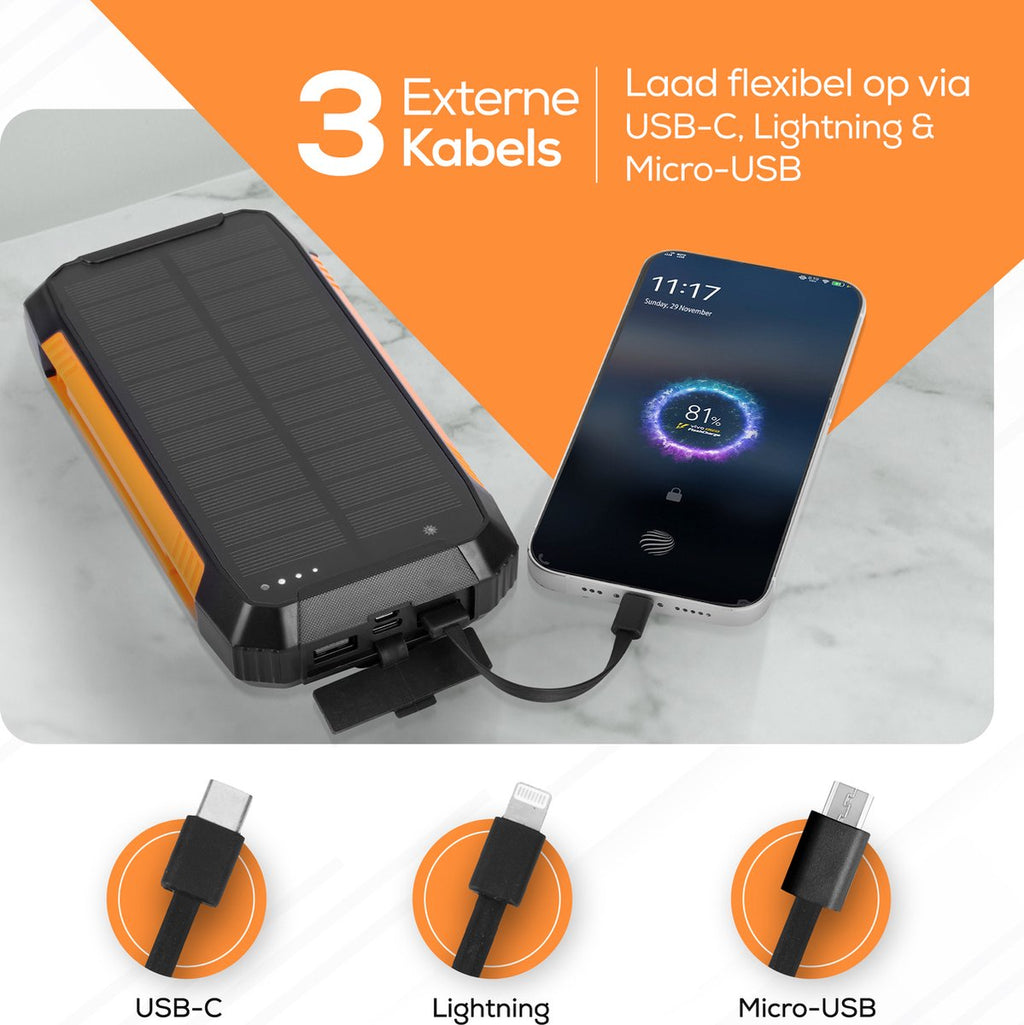Ferera Powerbank 30.000 mAh Zonneenergie