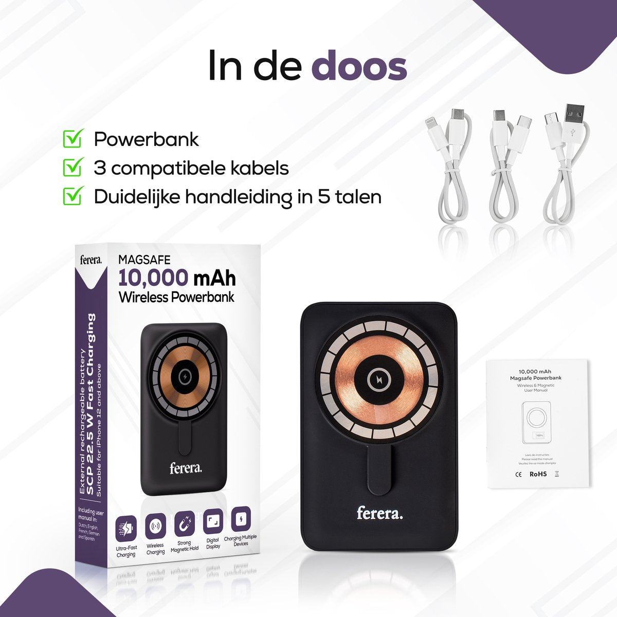 Ferera Powerbank 10.000 mAh Magsafe