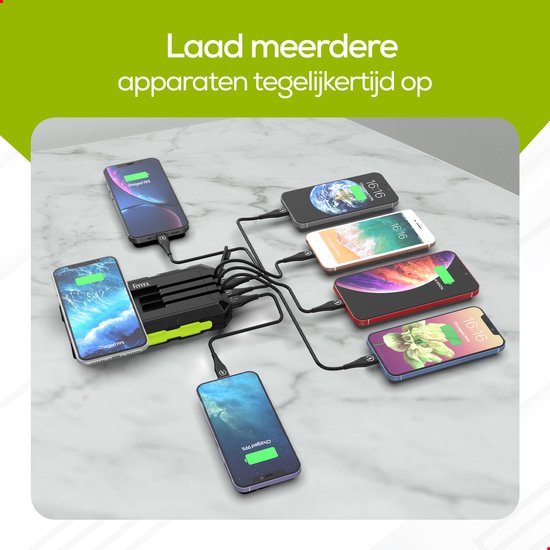 Ferera Solar Powerbank - 30.000 mAh-groen