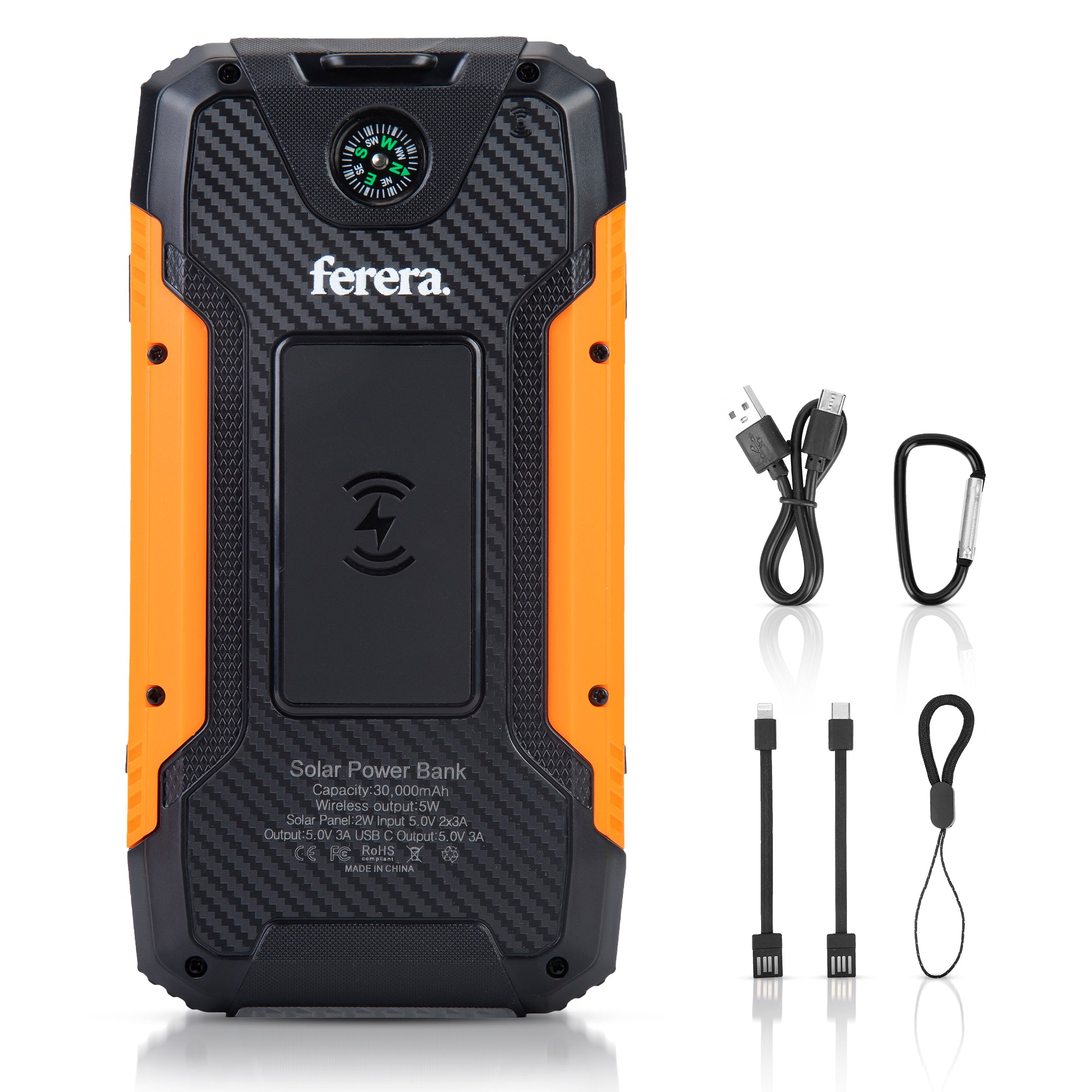 Ferera Powerbank 30.000 mAh Zonneenergie